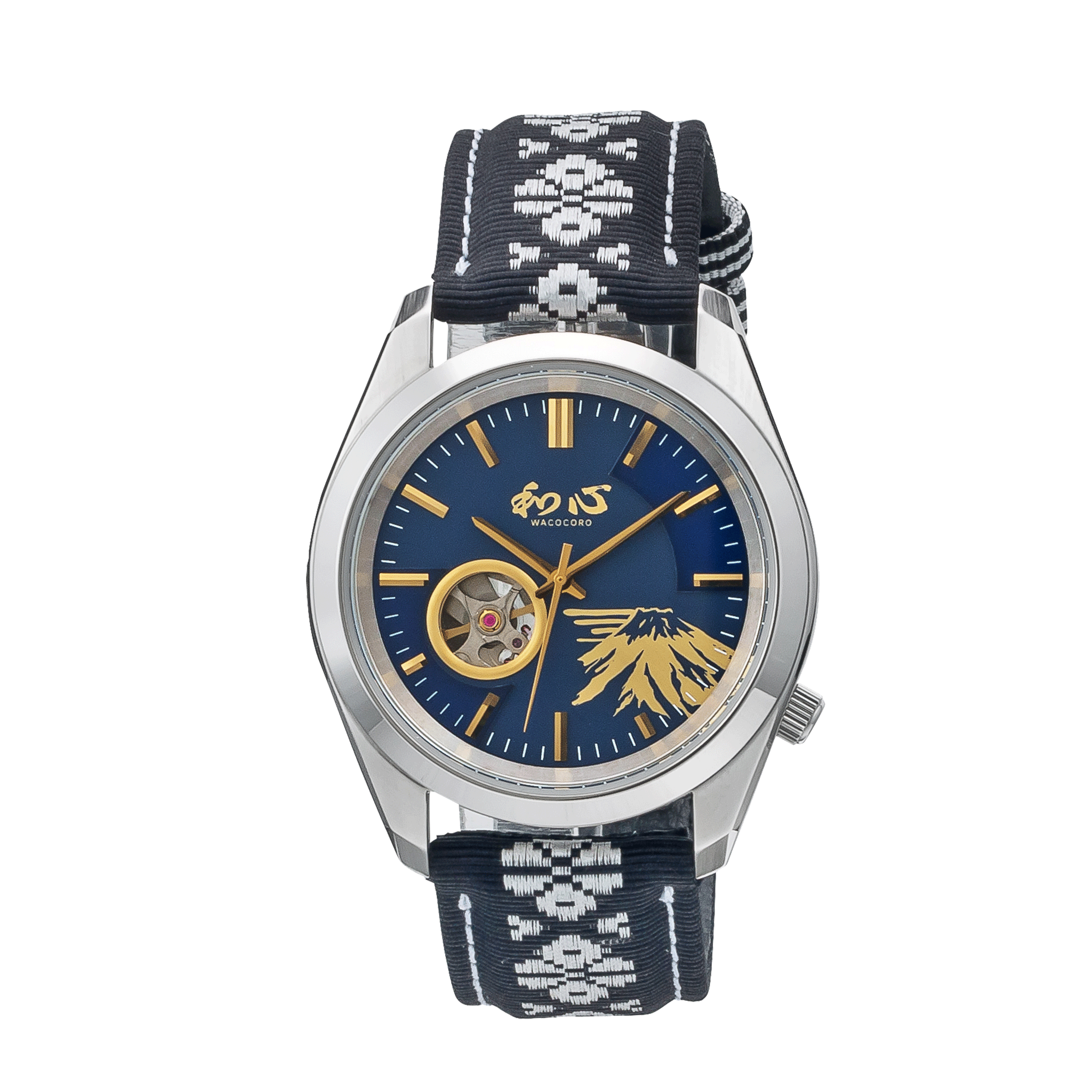自動巻き式和心 メンズ腕時計 WA004M-C 自動巻き式 博多織バンド 【日本製 新品】